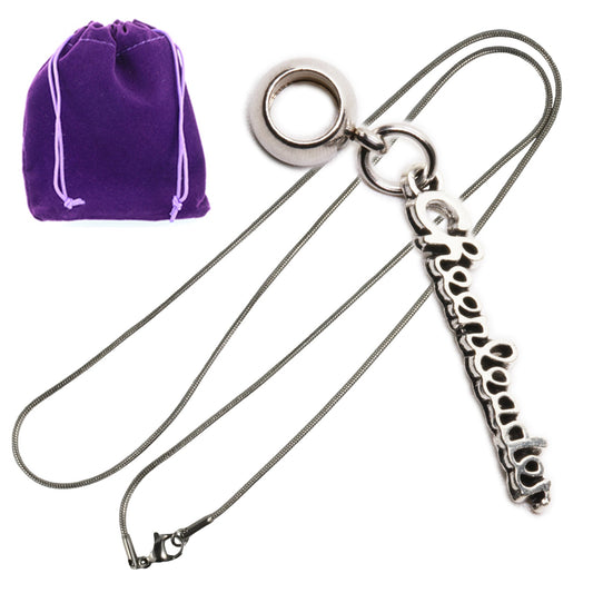 Cheerleader Word Charm Necklace with Stainless Steel Snake Chain