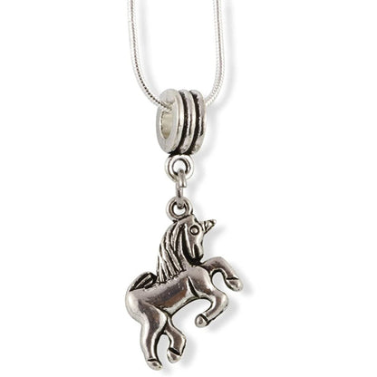 Unicorn Charm Necklace with Stainless Steel Snake Chain