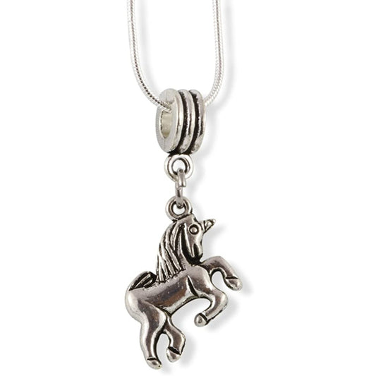Unicorn Charm Necklace with Stainless Steel Snake Chain