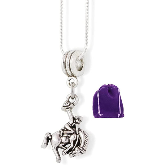 Bucking Bronco Rodeo Cowboy Charm Necklace