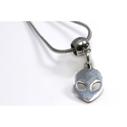 Alien Necklace - This UFO Flying a Big Ufo for a Flying Alien UFO Necklace makes a great Silver UFO Pendant Necklace as Alien Jewlery or Alien Jewelry and for out space fans 100% Stainless Steel - HL