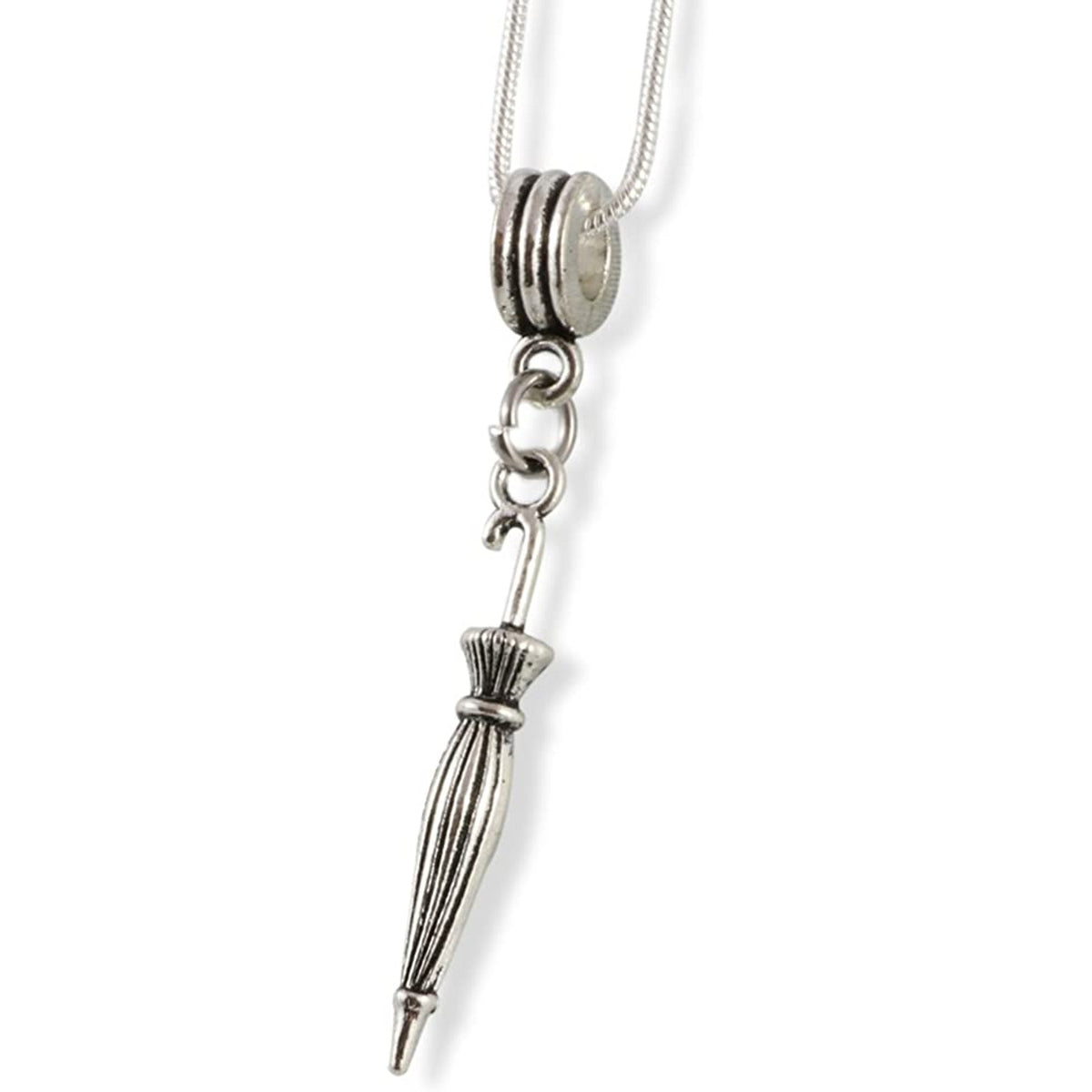 Umbrella Charm Necklace with Stainless Steel Snake Chain