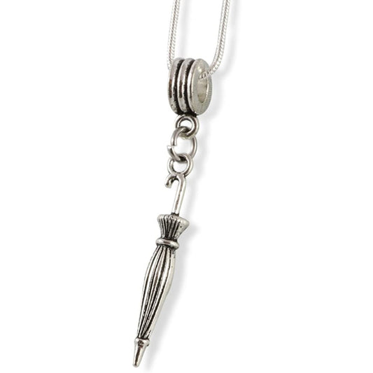 Umbrella Charm Necklace with Stainless Steel Snake Chain