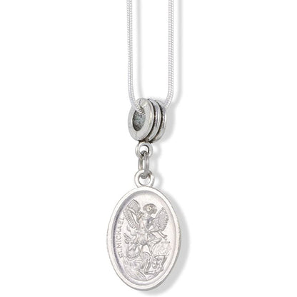 Saint Michael Charm Snake Chain Necklace