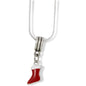 Red White Christmas Stocking Sock Charm Necklace
