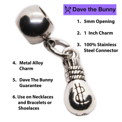 Money Charm with Stainless Steel Connector