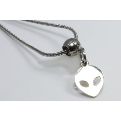Alien Necklace - This UFO Flying a Big Ufo for a Flying Alien UFO Necklace makes a great Silver UFO Pendant Necklace as Alien Jewlery or Alien Jewelry and for out space fans 100% Stainless Steel - HL