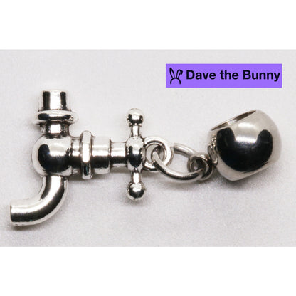 Faucet Charm Necklace with Stainless Steel Snake Chain