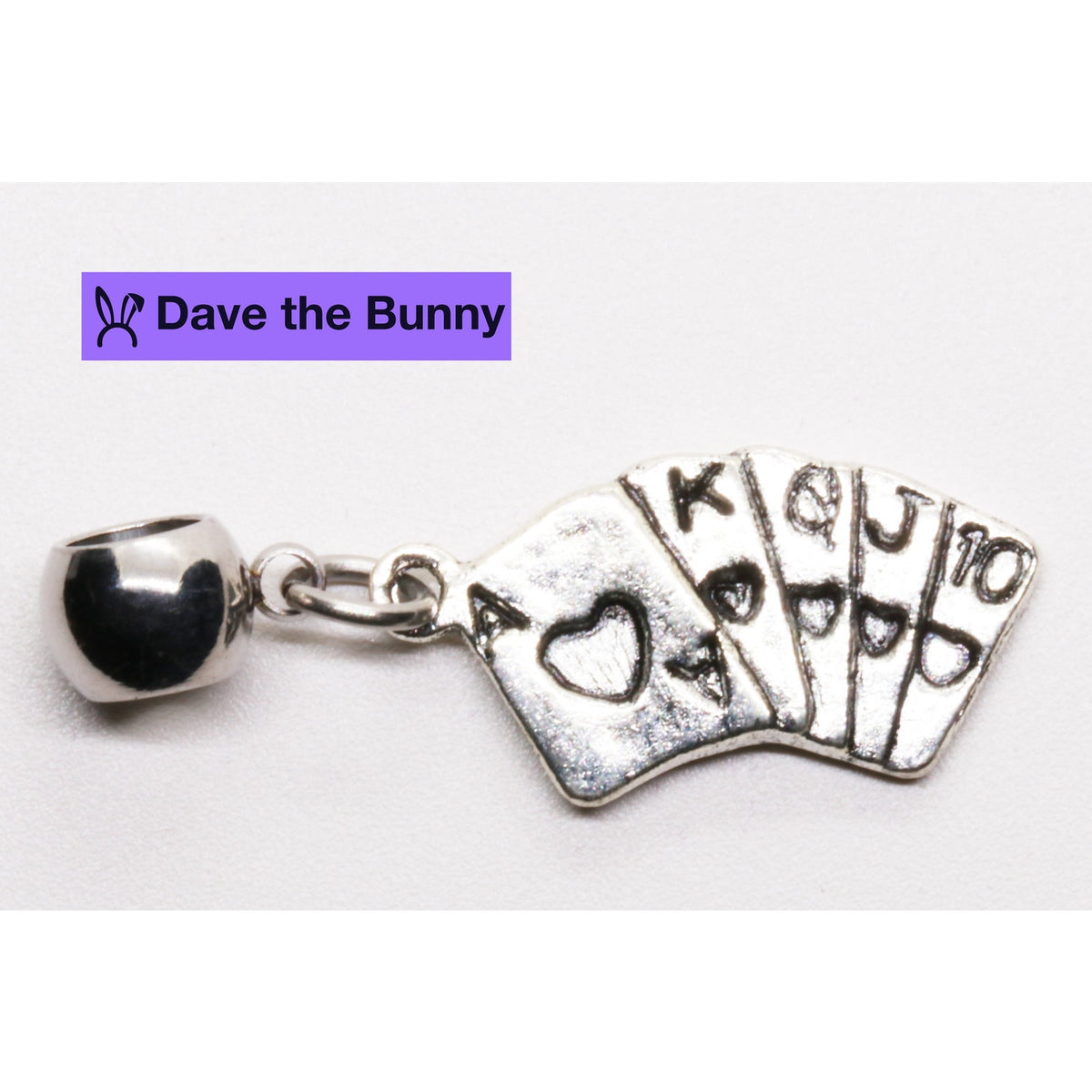 Poker Hand Charm Necklace with Stainless Steel Snake Chain