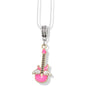 Pink Guitar Angel Wings Band Music Musician Necklace
