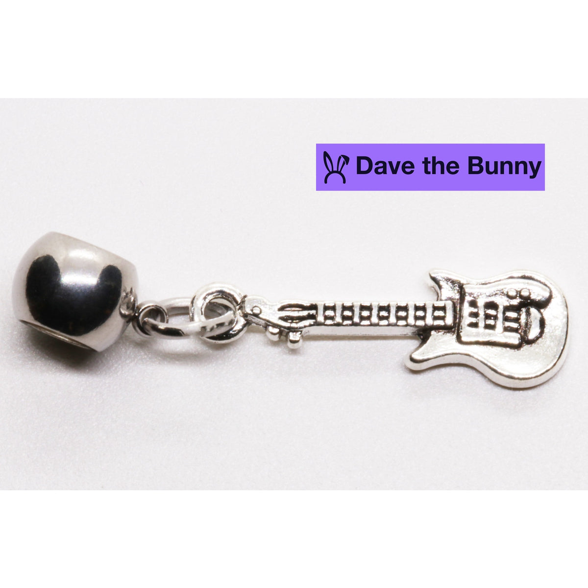 Bass Guitar Charm with Stainless Steel Connector