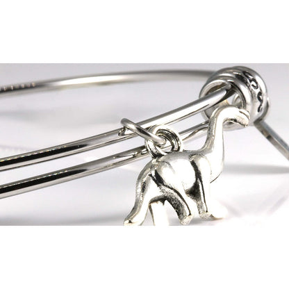 Brontosaurus Dinosaur Charm Bangle Bracelet