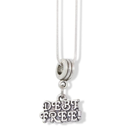 Debt Text Finance Accounting Freedom Charm Necklace