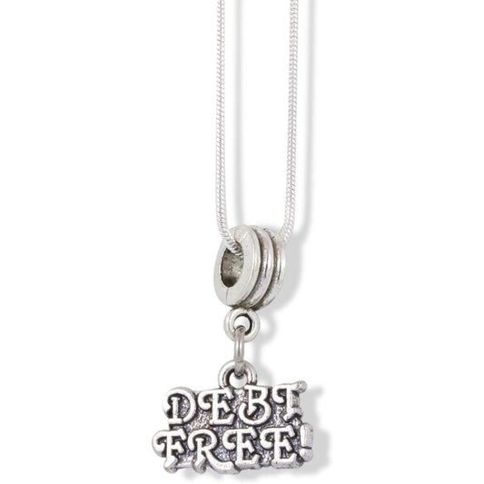 Debt Text Finance Accounting Freedom Charm Necklace