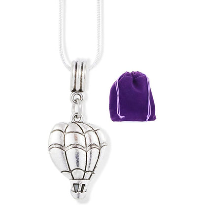 Hot Air Balloon Charm Necklace with Stainless Steel Snake Chain