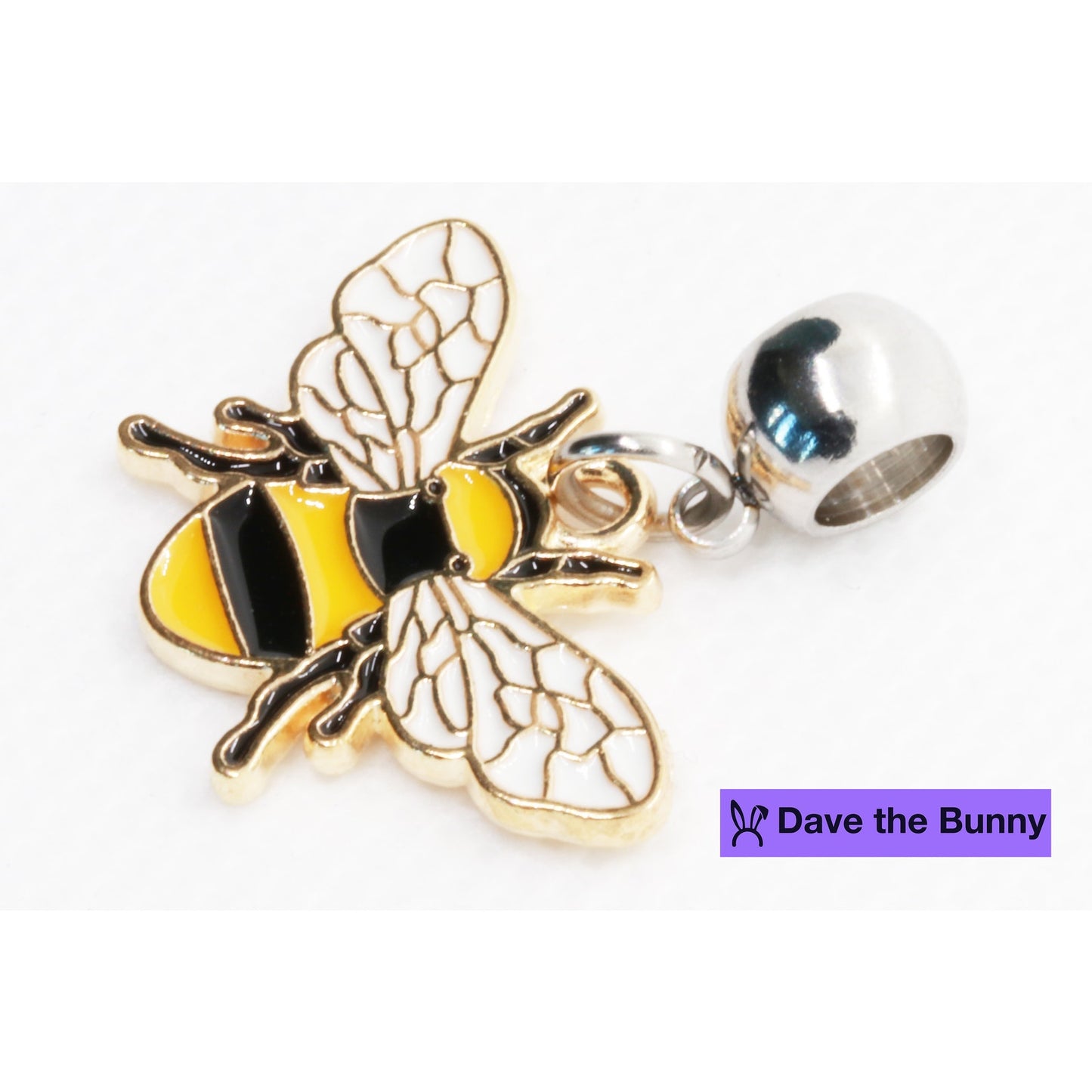 Bee Charms - Bee Decor Stainless Steel Connector with Metal Alloy Charm for Elegant Bumblebee Decorations and Bumblebee Decor