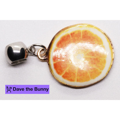 Orange Slice Charm Necklace with Stainless Steel Snake Chain