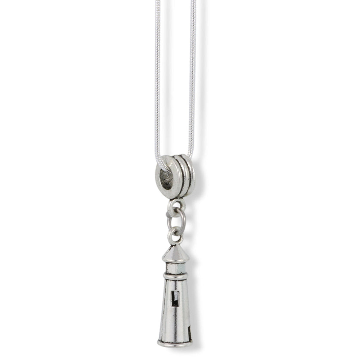 Lighthouse Charm Necklace with Stainless Steel Snake Chain
