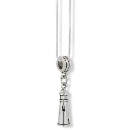 Lighthouse Charm Necklace with Stainless Steel Snake Chain
