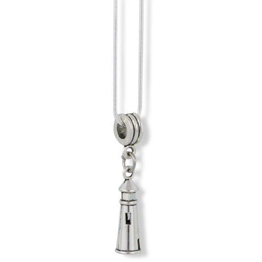 Lighthouse Charm Necklace with Stainless Steel Snake Chain