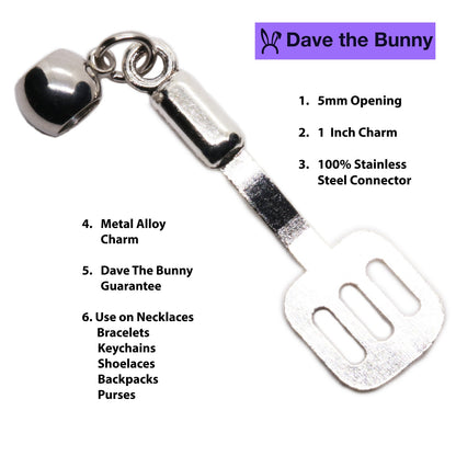 Mini Spatula Charm Necklace with Stainless Steel Snake Chain