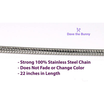 Surf Charm Necklace with Stainless Steel Snake Chain