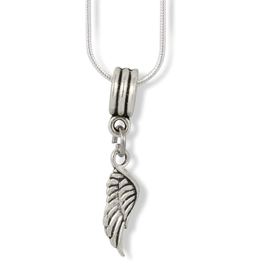 Angel Wing Heaven Charm Necklace with Stainless Steel Snake Chain