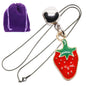 Strawberry Charm Necklace with Stainless Steel Snake Chain