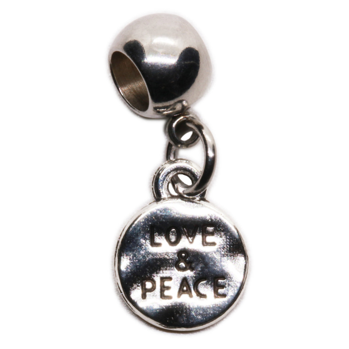 Love Peace Charm with Stainless Steel Connector
