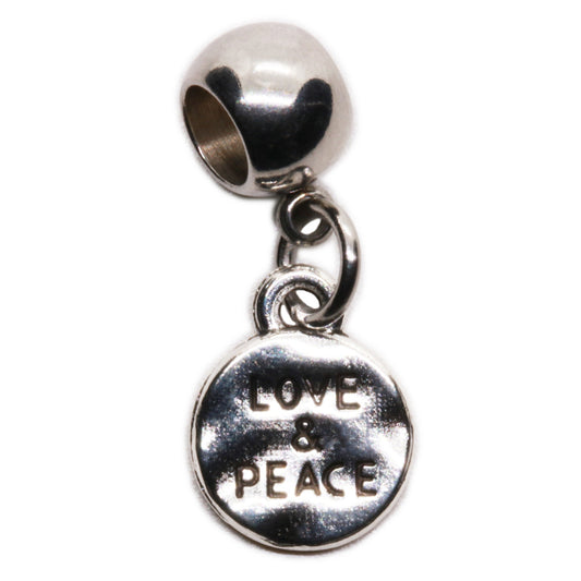 Love Peace Charm with Stainless Steel Connector