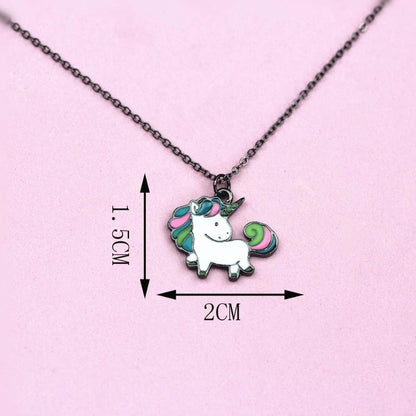 Unicorn Charm Necklace with Stainless Steel Snake Chain