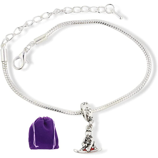 Snowboarder Red Snowboard Charm Bracelet
