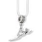 Swimmer Charm Necklace with Stainless Steel Snake Chain