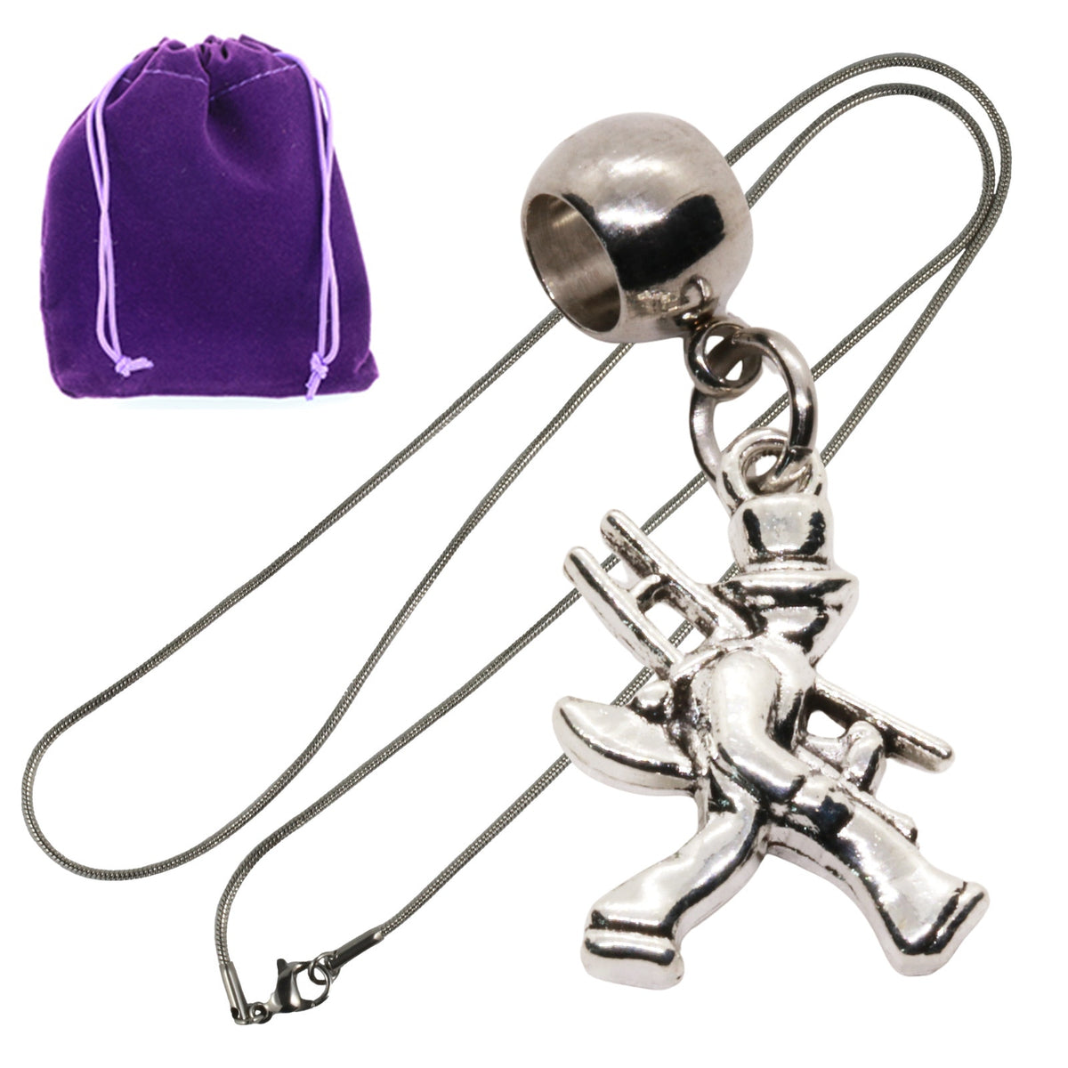 Handyman Charm Necklace with Stainless Steel Snake Chain