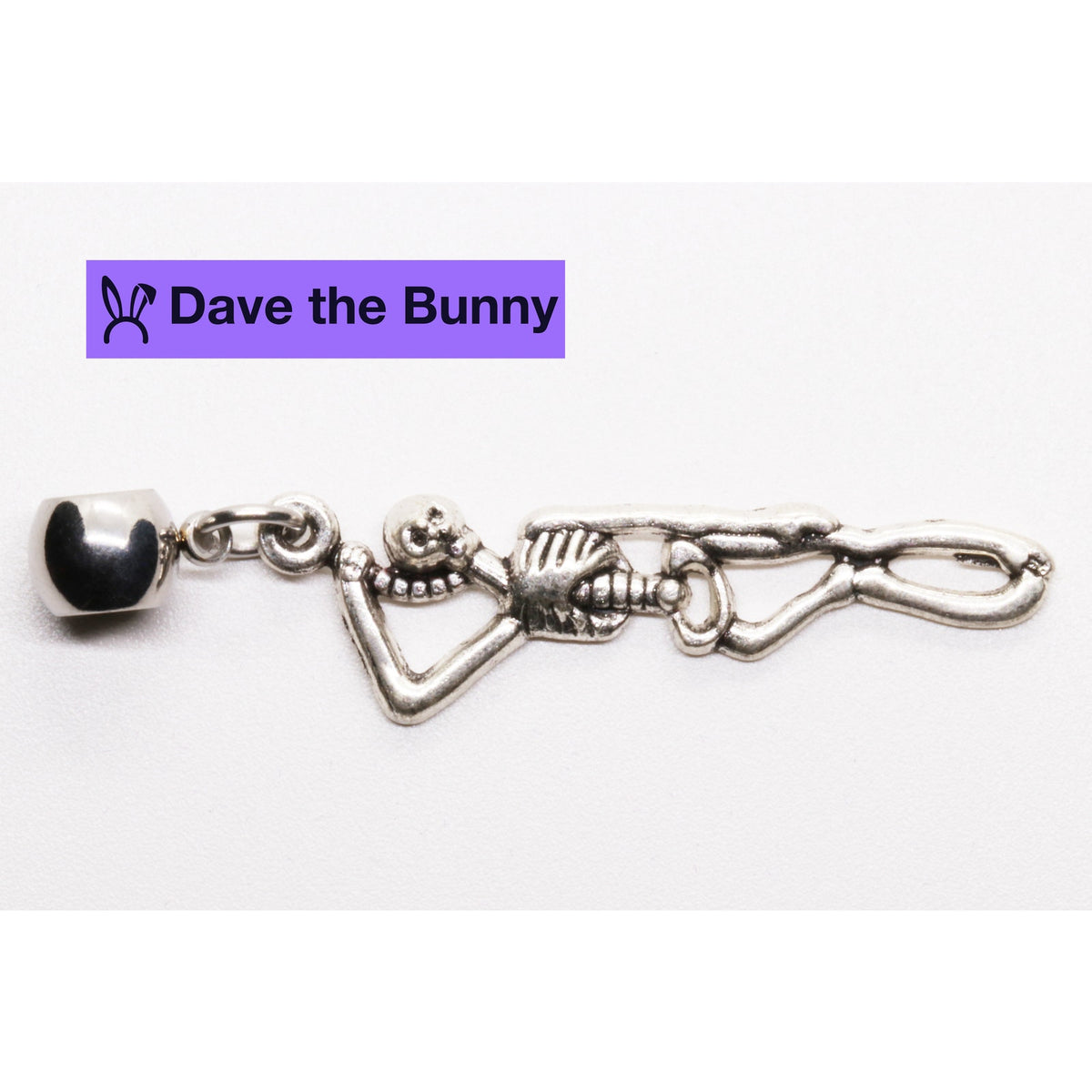 Skeleton Skull Charm Necklace with Stainless Steel Snake Chain