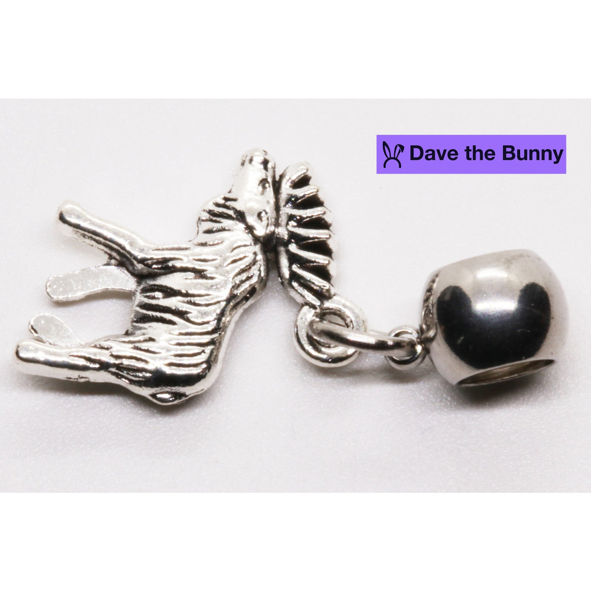 Moose Charm with Stainless Steel Connector