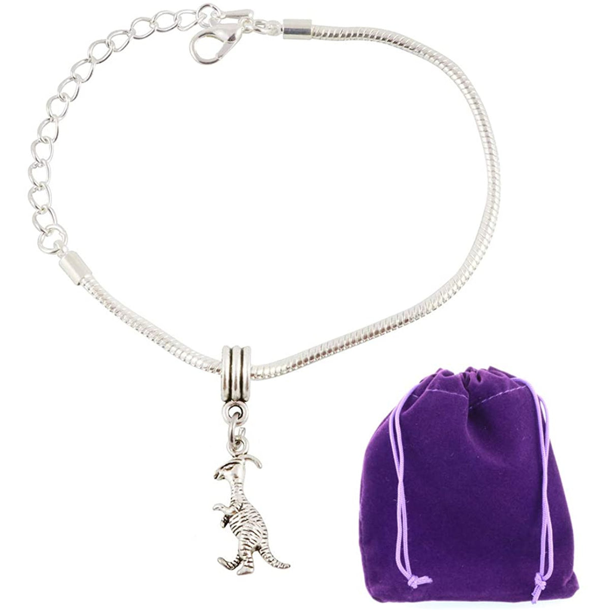 Parasaurolophus Dinosaur Charm Bracelet