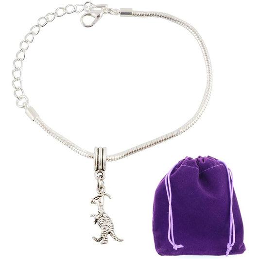 Parasaurolophus Dinosaur Charm Bracelet
