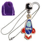Rocket Ship Charm Necklace with Stainless Steel Snake Chain