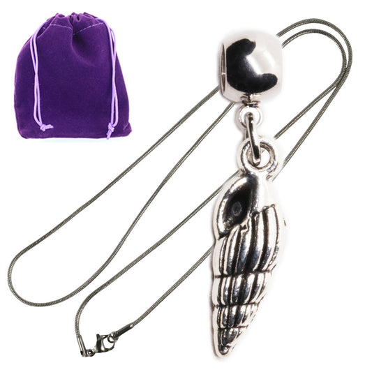 Shell Conch Charm Necklace with Stainless Steel Snake Chain