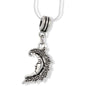 Moon Flares Back Charm Necklace with Stainless Steel Snake Chain