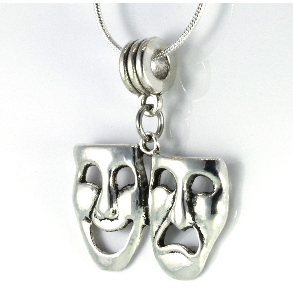 Thespian Charm Necklace with Stainless Steel Snake Chain