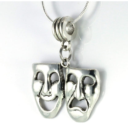 Thespian Charm Necklace with Stainless Steel Snake Chain