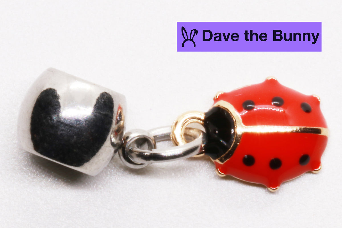 Ladybug Charm Bracelet with Stainless Steel Snake Chain