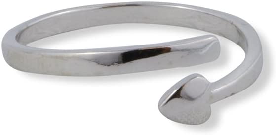 Emerald Park Jewelry Heart Love Wedding Band Silver Plated Adjustable Ring