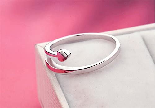 Emerald Park Jewelry Heart Love Wedding Band Silver Plated Adjustable Ring