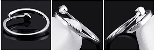 Emerald Park Jewelry Heart Love Wedding Band Silver Plated Adjustable Ring