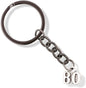 Number Eighty 80 Charm Keychain