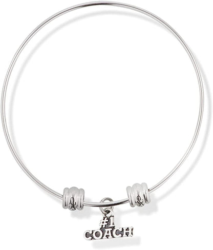 Number One #1 Coach Fancy Charm Bangle