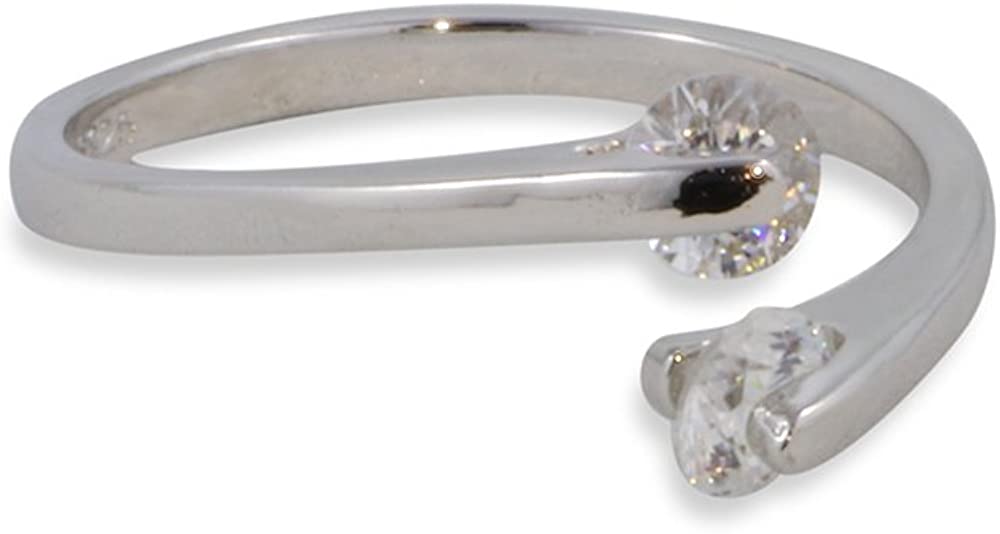 Emerald Park Jewelry Cubic Zircon Party Adjustable Wedding Band Silver Plated Ring